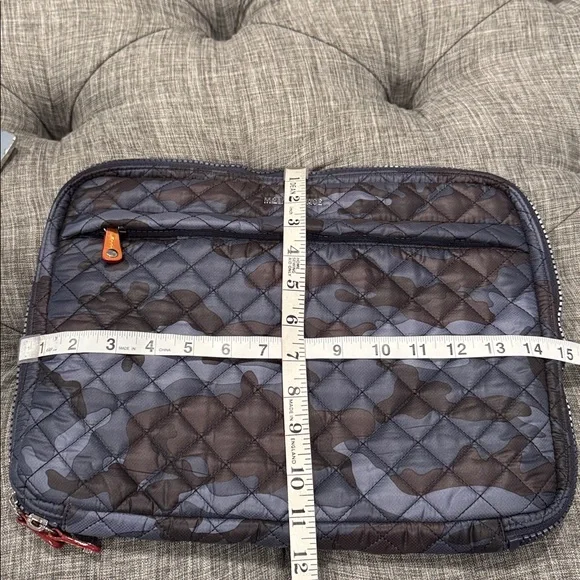 MZ Wallace Bag Laptop Metro Organizer Sleeve Blue Black Camouflage Quilted Nylon - Picture 17 of 17